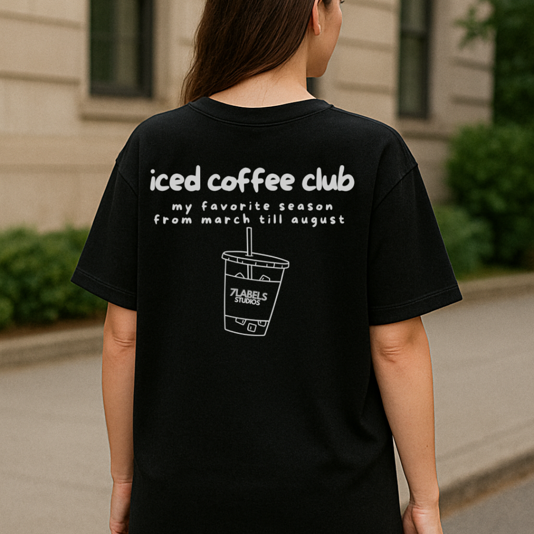 Iced Coffee Club Backprint Oversized Shirt