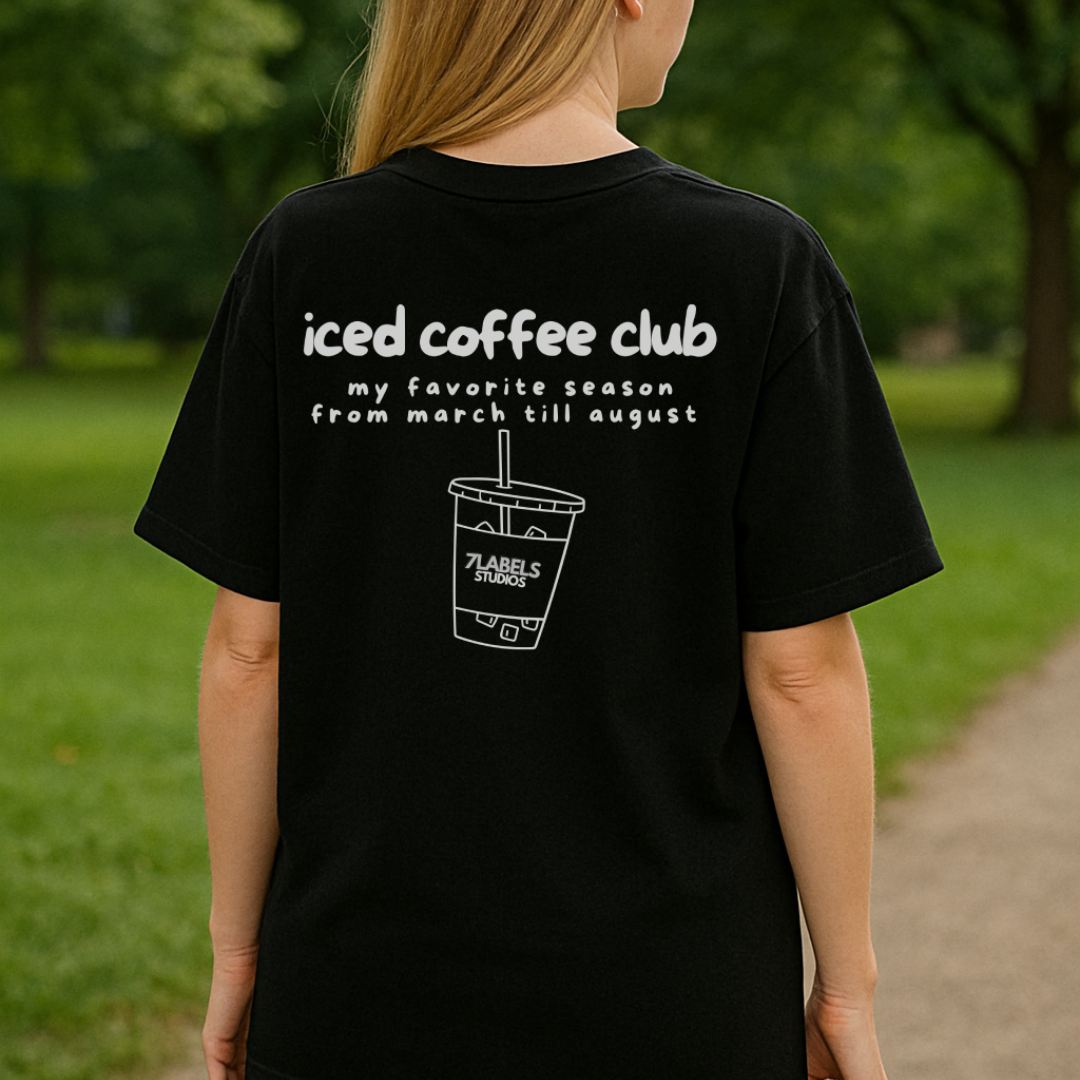 Iced Coffee Club Backprint Oversized Shirt