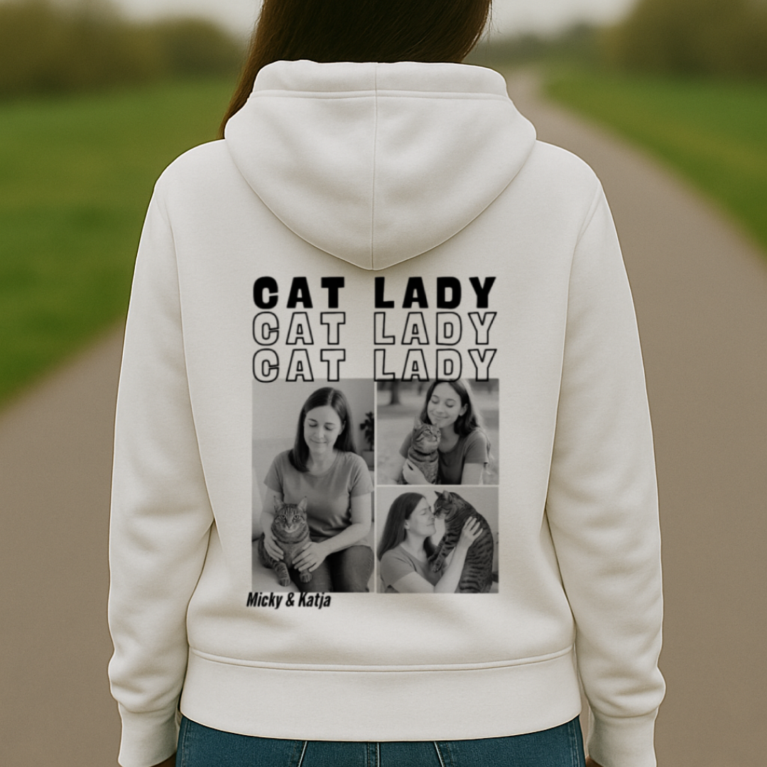 Cat Lady Personalisierbarer Premium Hoodie