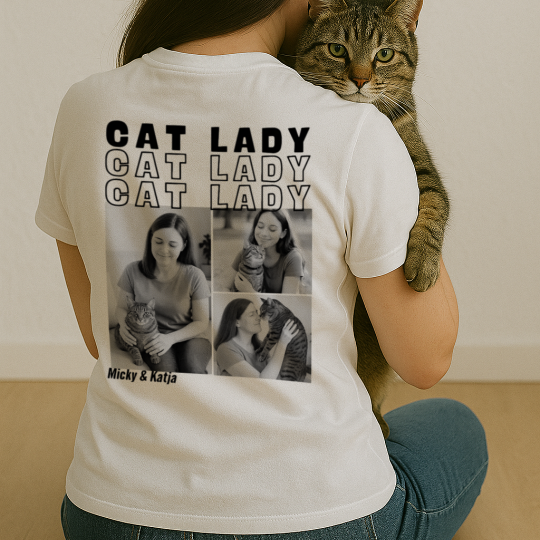 Cat Lady Personalisierbarer Premium Shirt