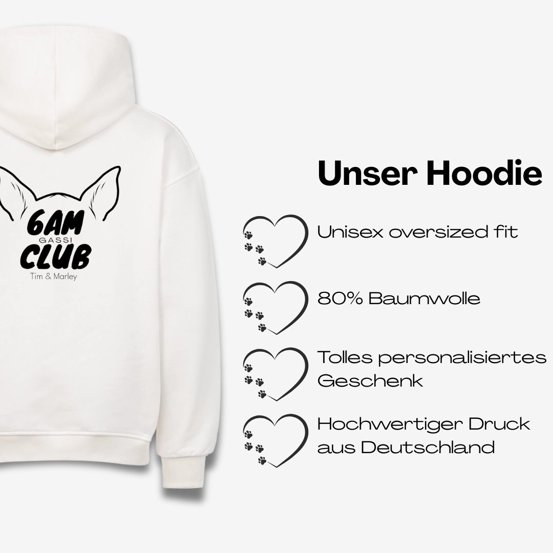 6AM Club Personalisierbarer Premium Oversized Hoodie