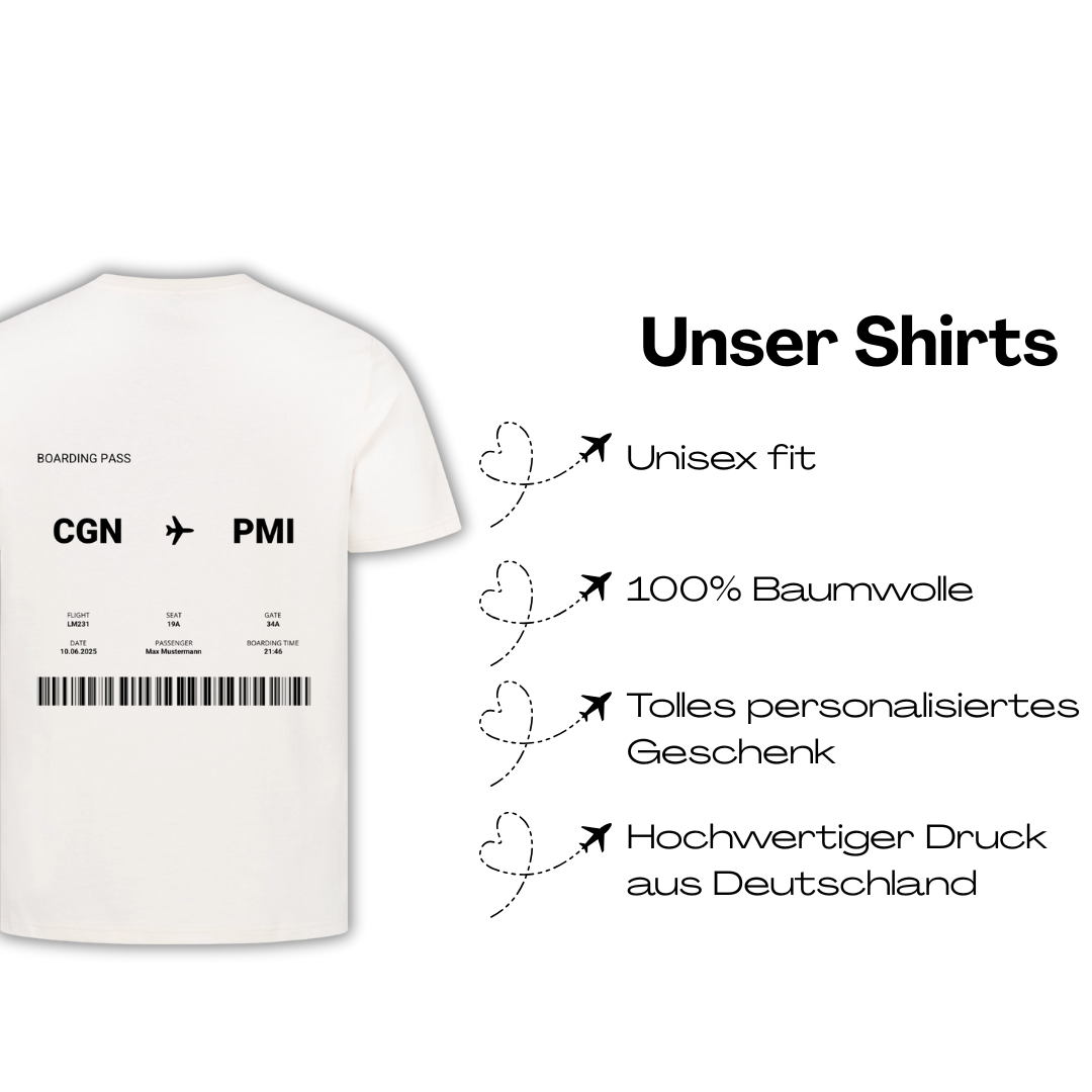 Boarding Pass Personalisierbares Premium Shirt
