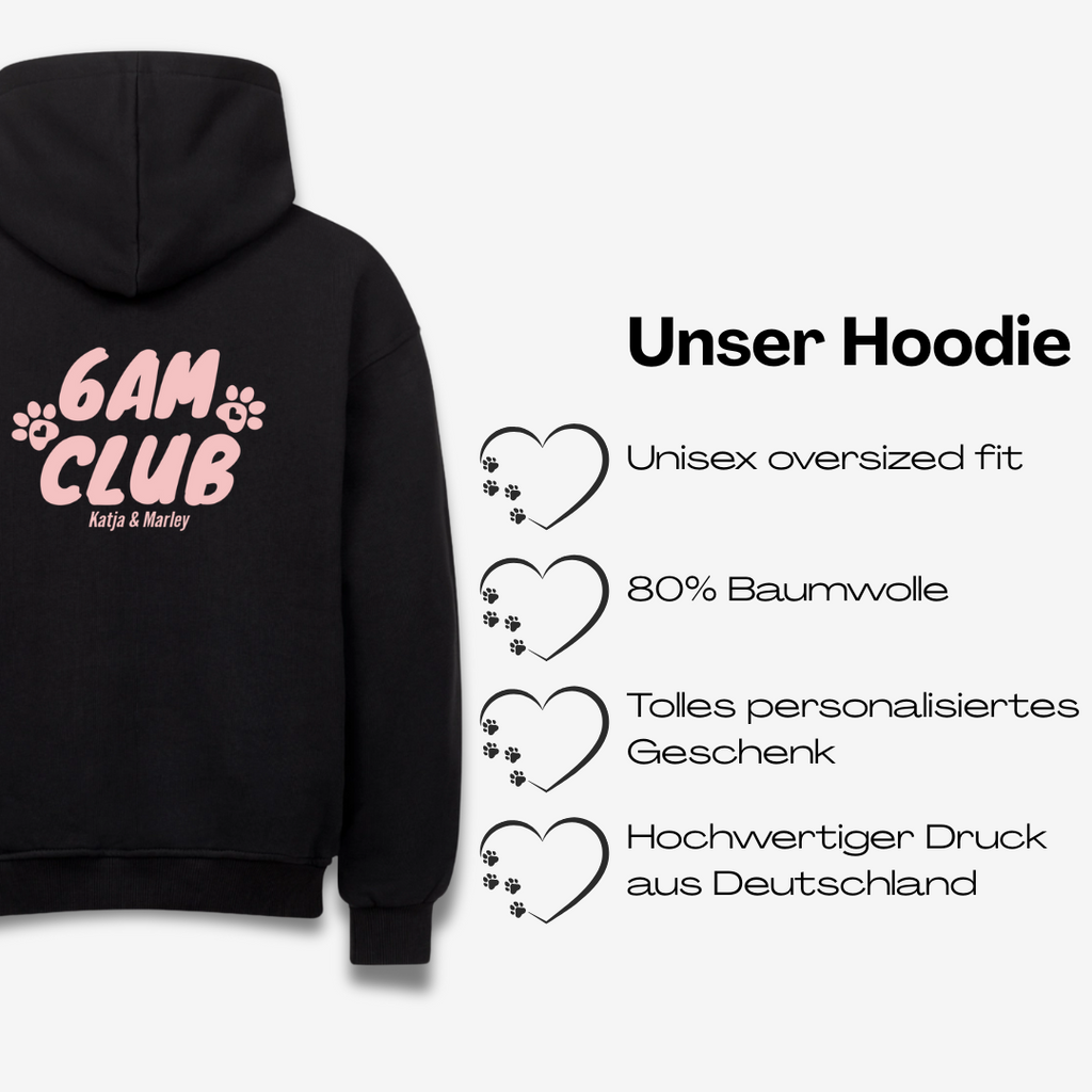 6AM Club Personalisierbarer Premium Oversized Hoodie