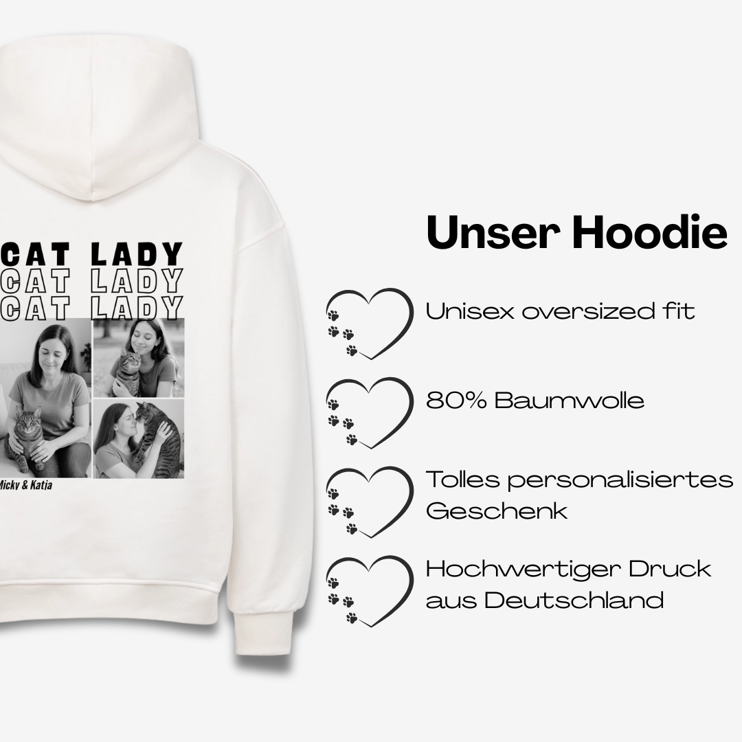 Cat Lady Personalisierbarer Premium Oversized Hoodie
