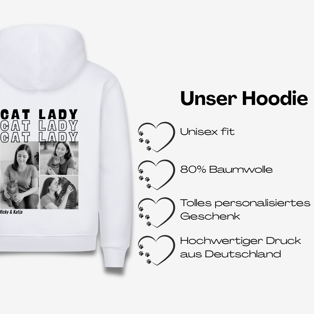 Cat Lady Personalisierbarer Premium Hoodie