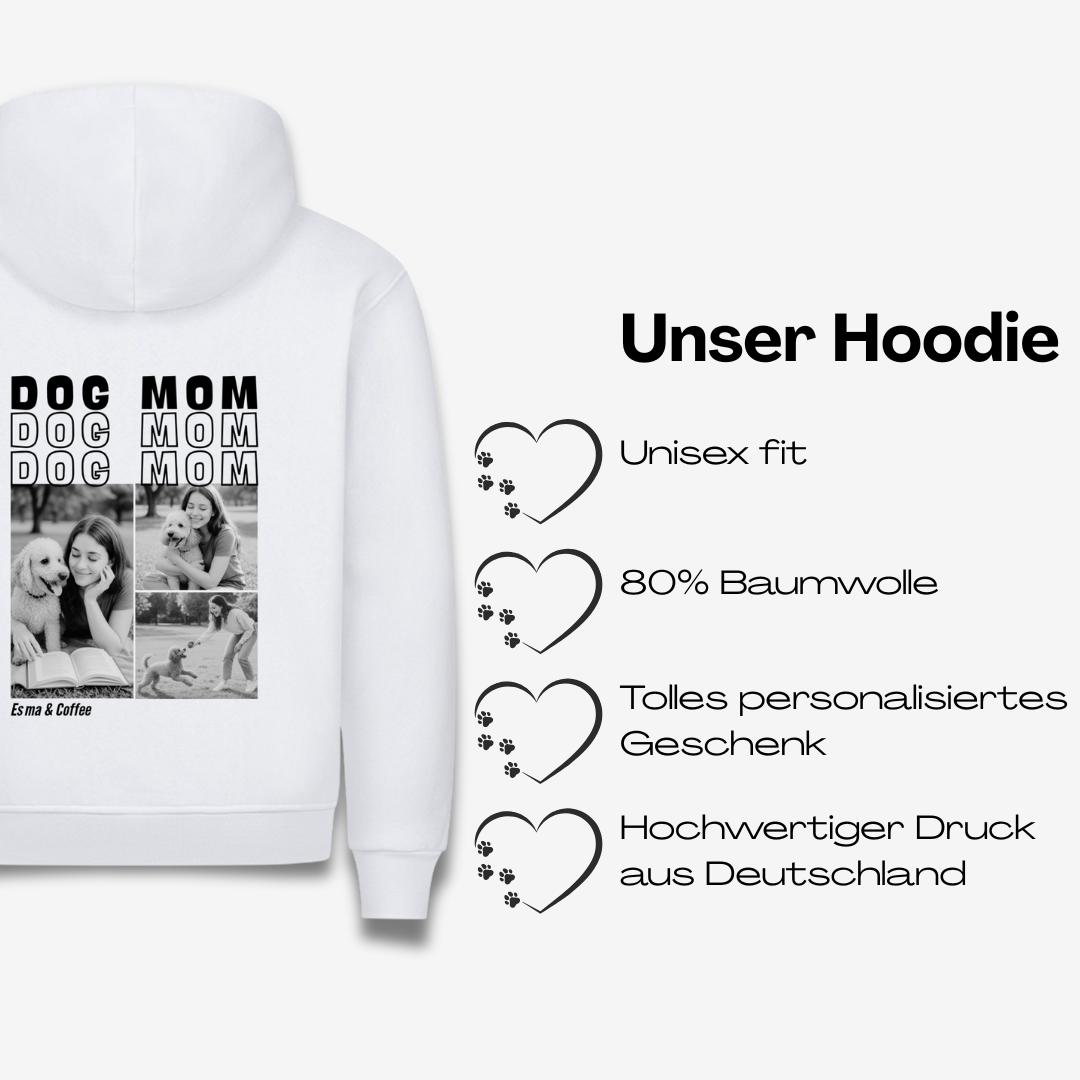 Dog Mom Personalisierbarer Premium Hoodie