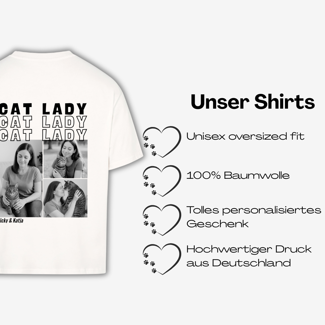 Cat Lady Personalisierbarer Oversized Shirt