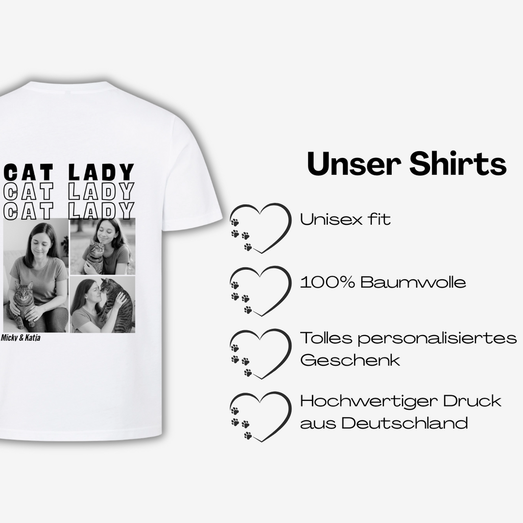 Cat Lady Personalisierbarer Premium Shirt