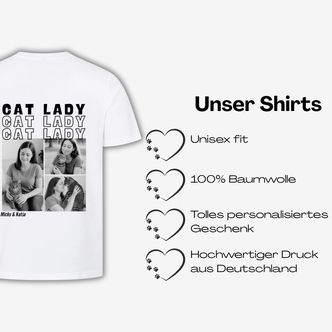 Cat Lady Personalisierbarer Premium Shirt