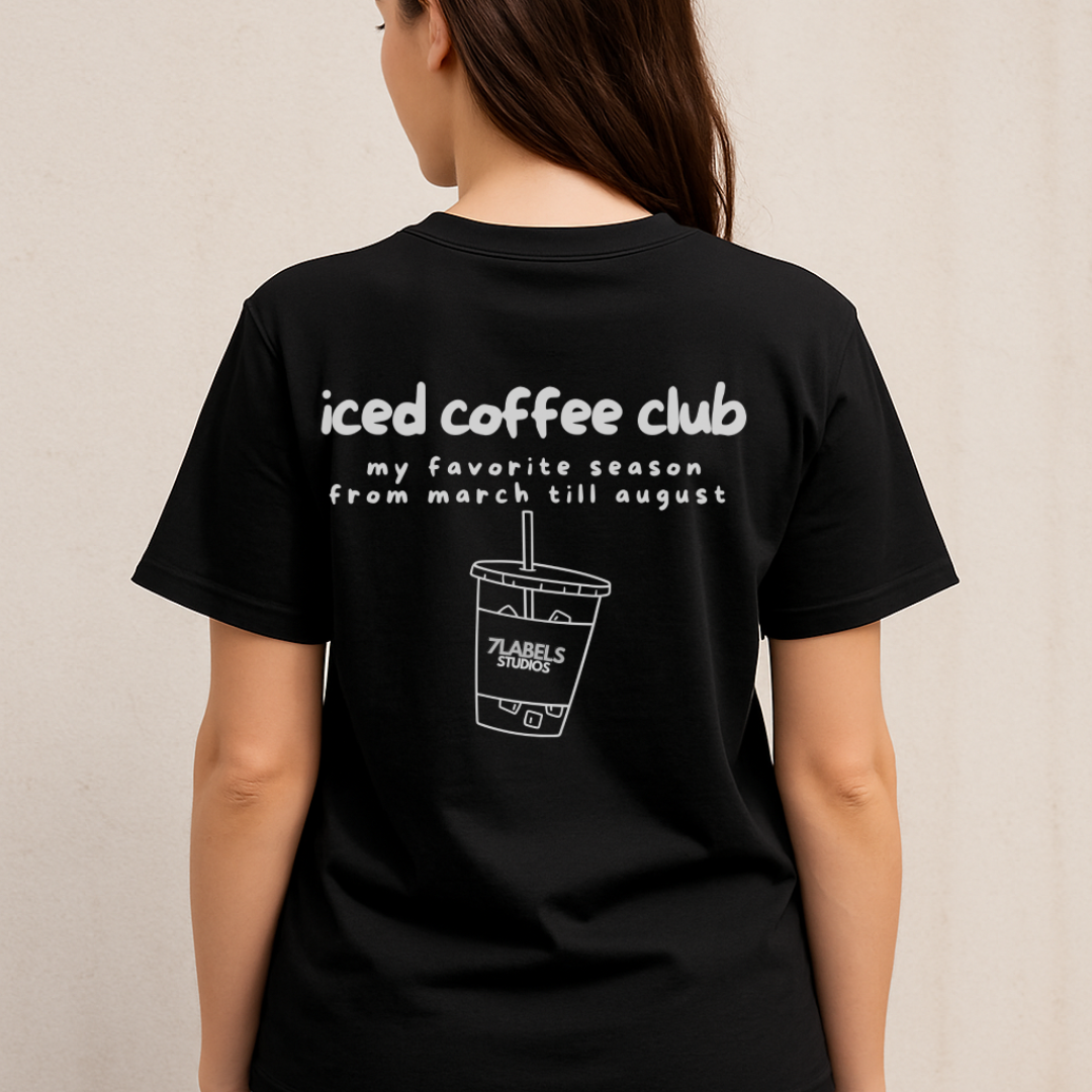 Iced Coffee Backprint Basic T-Shirt