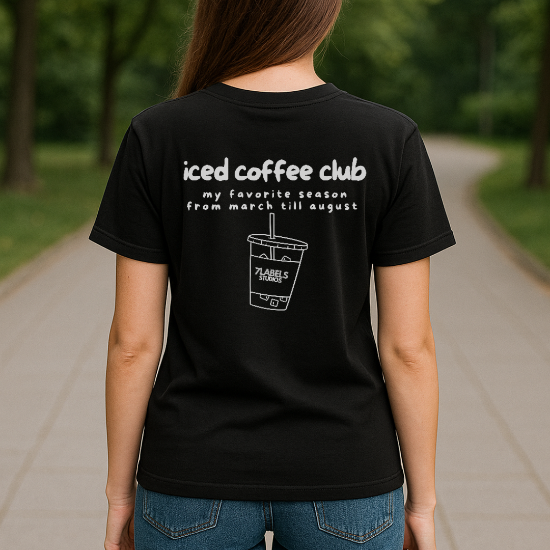 Iced Coffee Backprint Basic T-Shirt